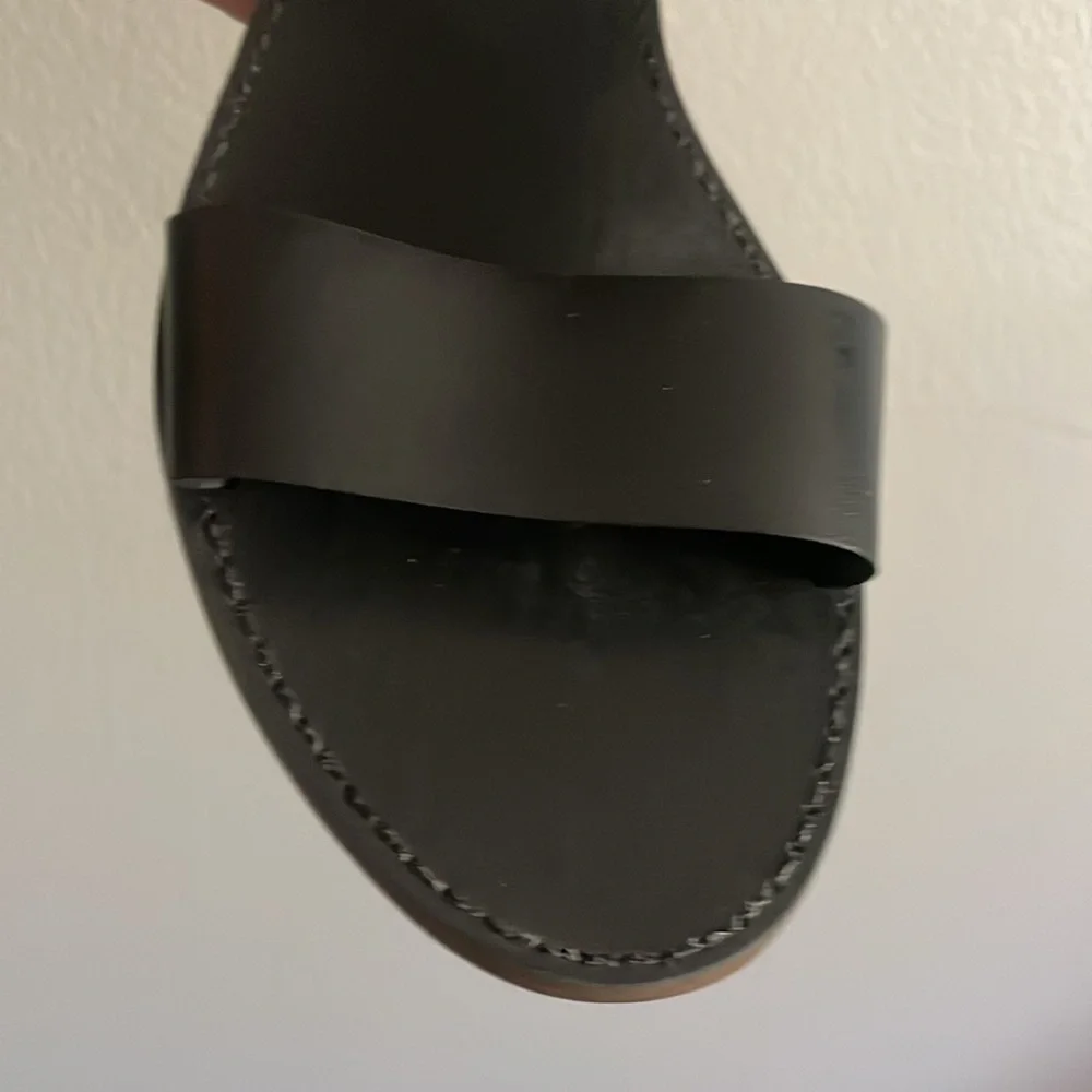 Madewell Women’s The Boardwalk Ankle Strap Black Leather Sandals Size 8.5 - Picture 4 of 11